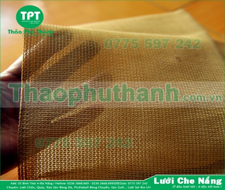 LƯỚI CHE NẮNG DỆT KIM CHẤT LƯỢNG CAO MÀU VÀNG CÁT 85%